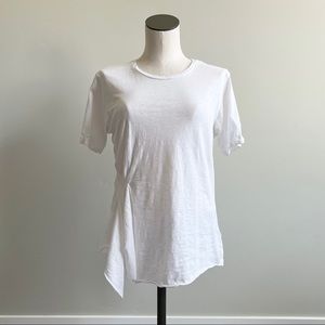 All Saints Robi Pleated Front Short Sleeve Tee White Size M